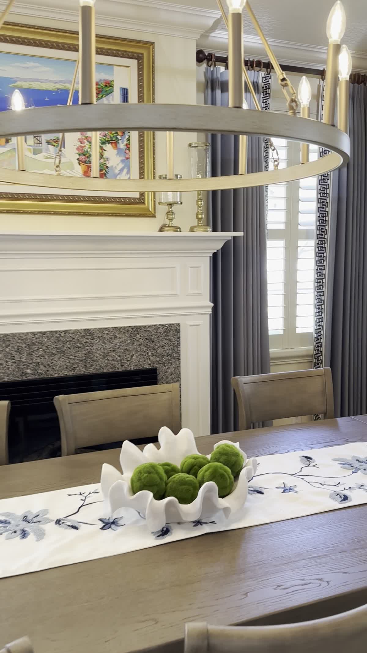 Finished dining room lighting and styling at the Deponte residence
